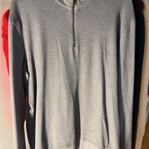 Boss Men's Light Gray Zip-Up Sweater